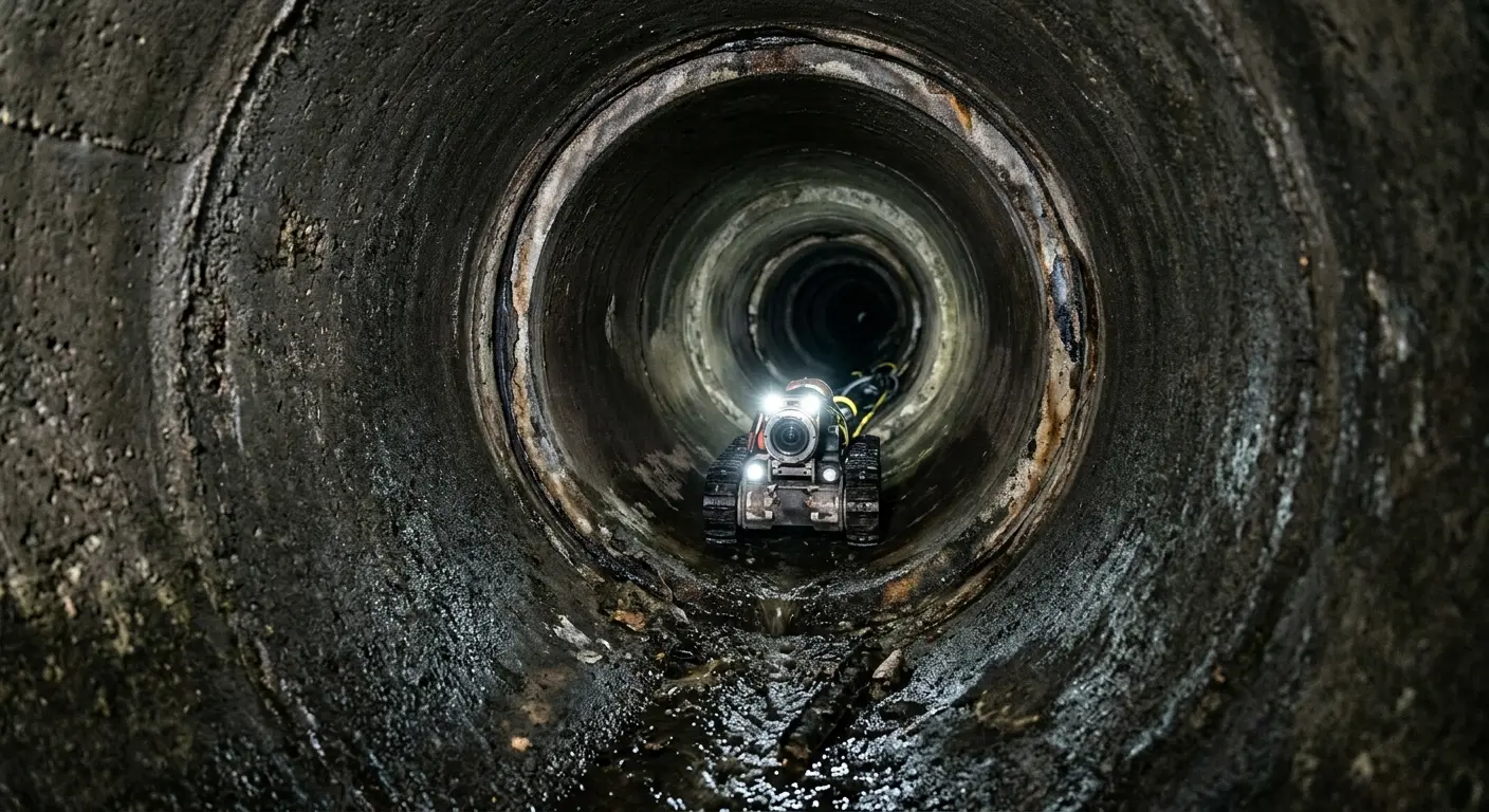 Robotic sewer camera inspecting pipe interior for Sewer Line Repair in Forest Glen